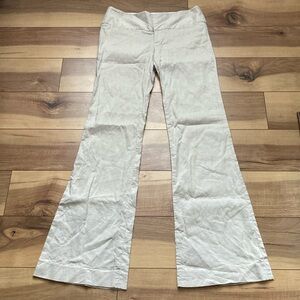 Alice + Olivia Y2K Metallic Light Gray / Bone Flare Pants